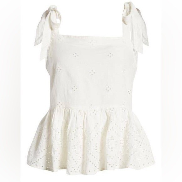 SOLD OUT!! Madewell - Rosalie Tie Strap Geo Eyelet Top - Picture 9 of 12